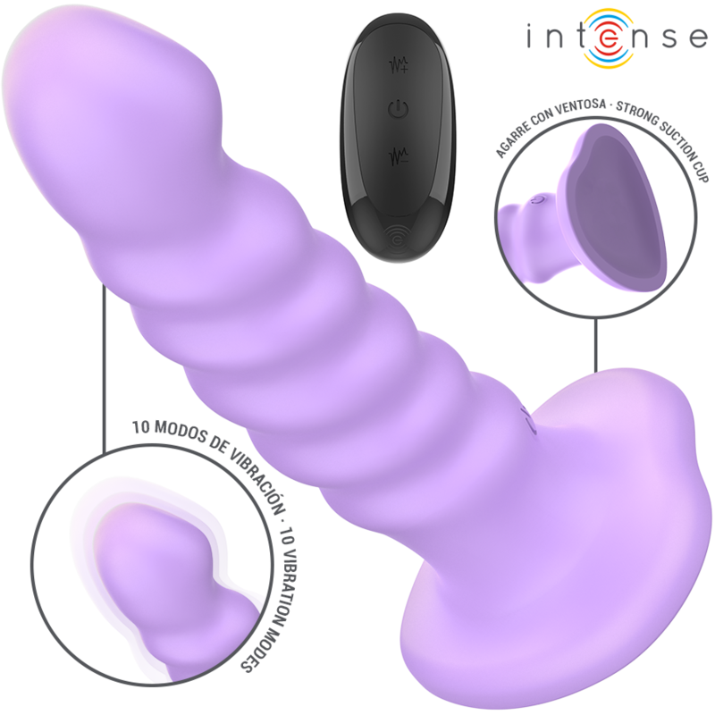 INTENSE - BRENDA VIBRADOR TAMANHO M DESIGN ESPIRAL 10 VIBRAÇÕES ROXO CONTROLE REMOTO