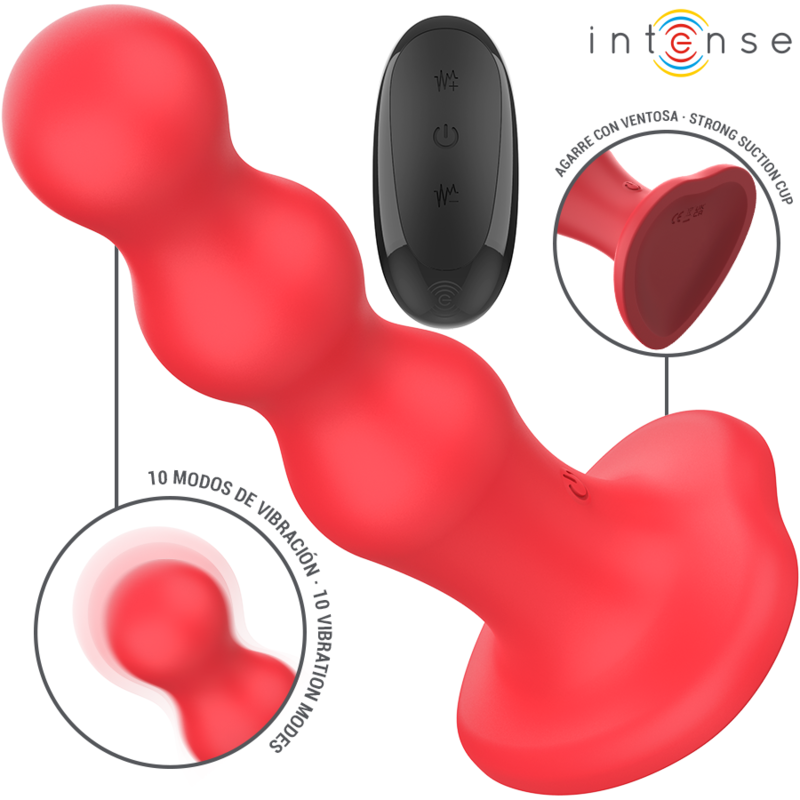 INTENSE - CODY VIBRADOR COM VENTOSA VERMELHO CONTROLE REMOTO