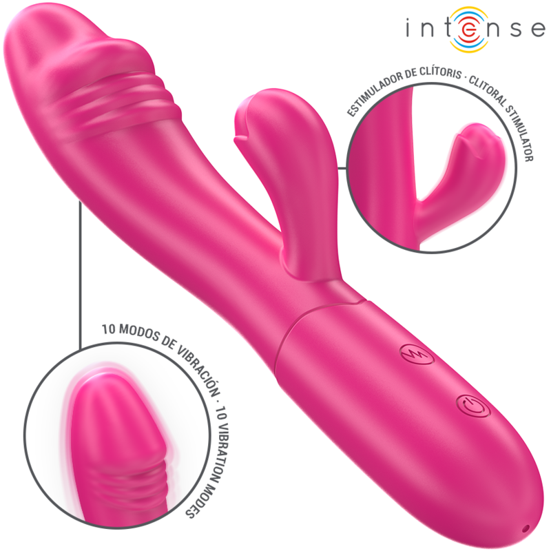 INTENSE - IVY VIBRADOR FLEXÍVEL 10 VIBRAÇÕES COM LÍNGUA ESTIMULANTE ROSA