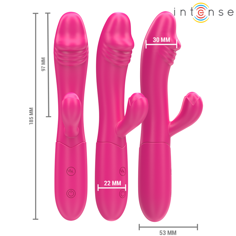 INTENSE - IVY VIBRADOR FLEXÍVEL 10 VIBRAÇÕES COM LÍNGUA ESTIMULANTE ROSA