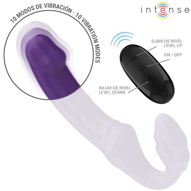 INTENSE - JILL VIBRADOR DUPLO 20 CM ROXO CONTROLE REMOTO