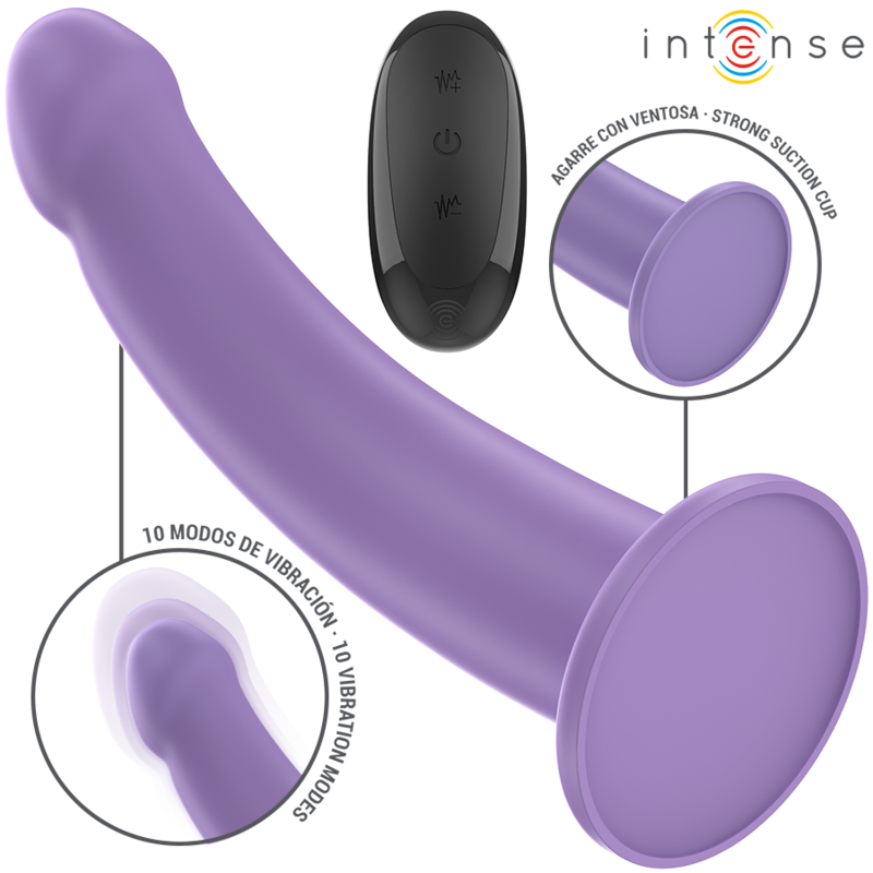 INTENSE - EDDIE VIBRADOR 17,5 CM 10 VIBRAÇÕES ROXO CONTROLE REMOTO