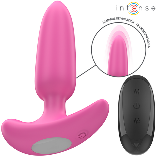 INTENSE - ROSS ANAL PLUG 10 VIBRAÇÕES ROSA CONTROLE REMOTO