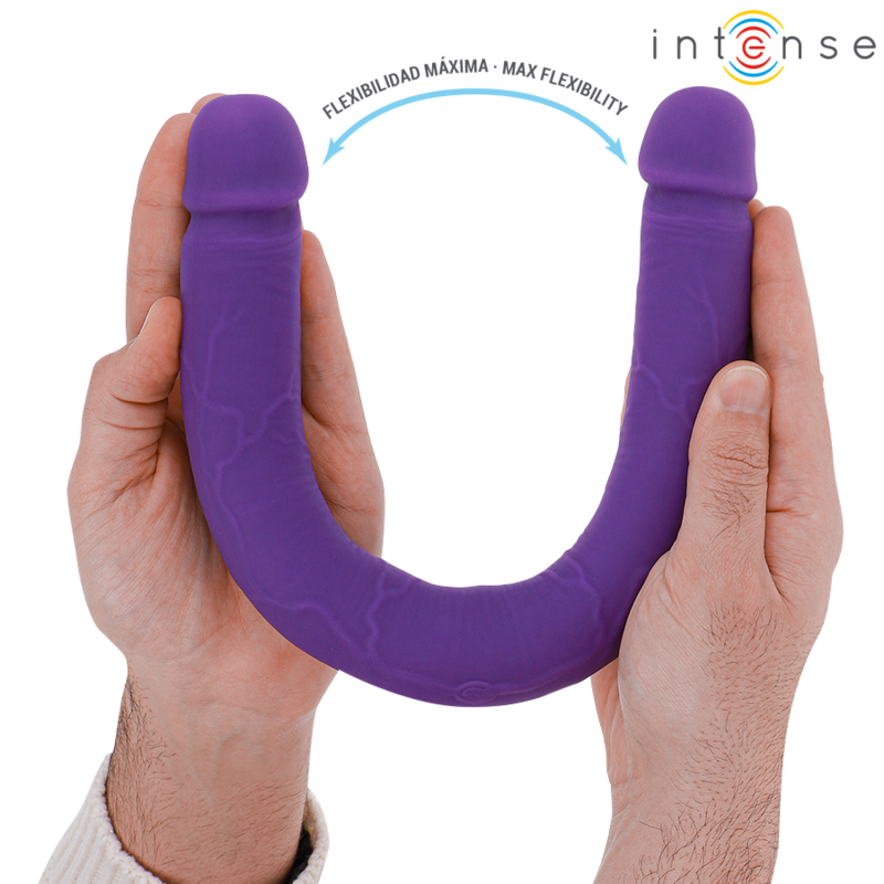 INTENSE - GUNTER DILDO VIBRADOR DUPLO 40 CM ROXO CONTROLE REMOTO