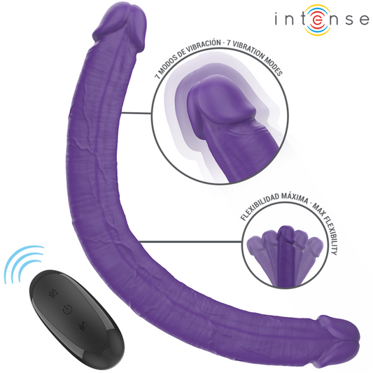 INTENSE - GUNTER DILDO VIBRADOR DUPLO 40 CM ROXO CONTROLE REMOTO