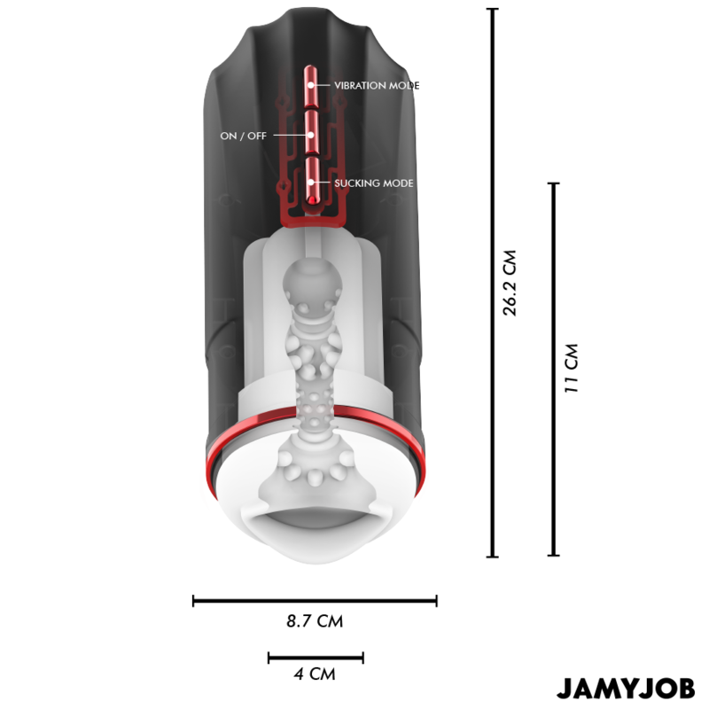 JAMYJOB - MASTURBADOR BOCAL AUTOMÁTICO MEGABITE 5 MODOS DE SUCÇÃO E VIBRAÇÃO