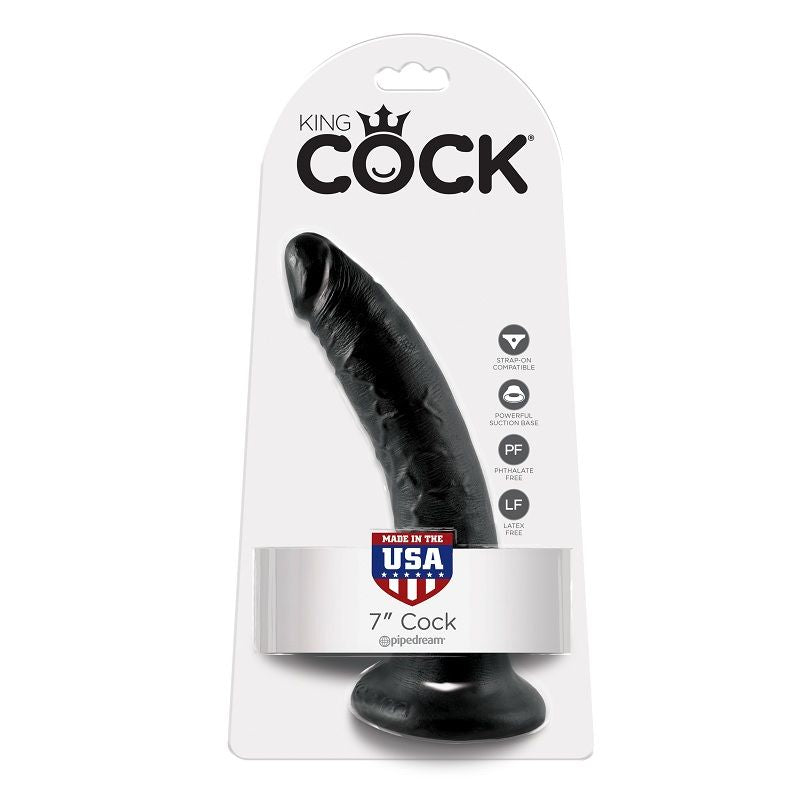 KING COCK - 7 DILDO PRETO 17.8 CM