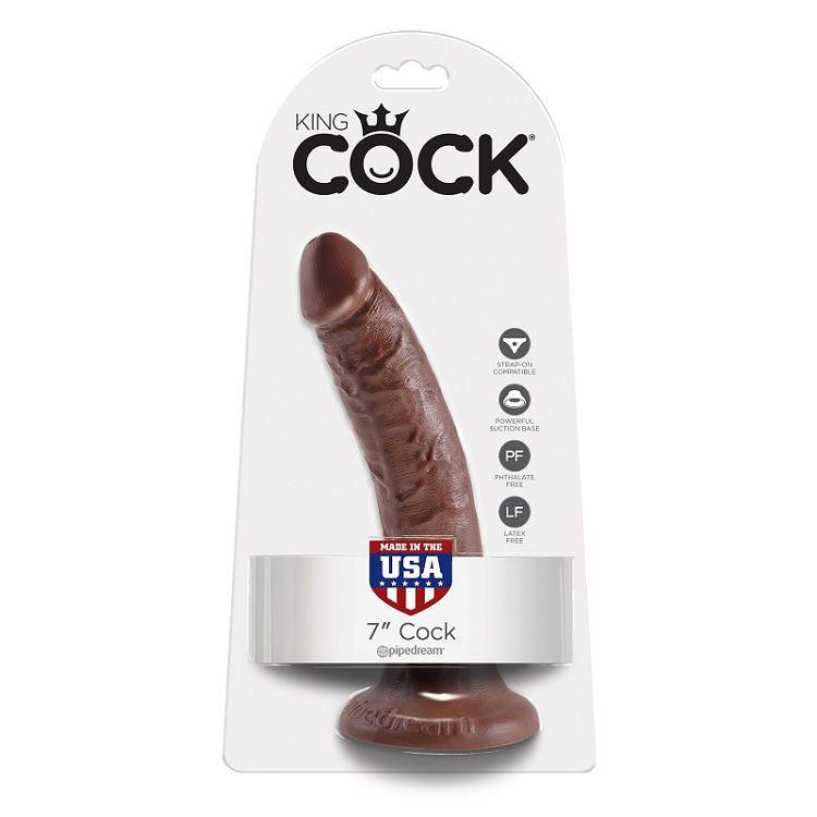 KING COCK - 7 DILDO CHOCOLATE 17.8 CM