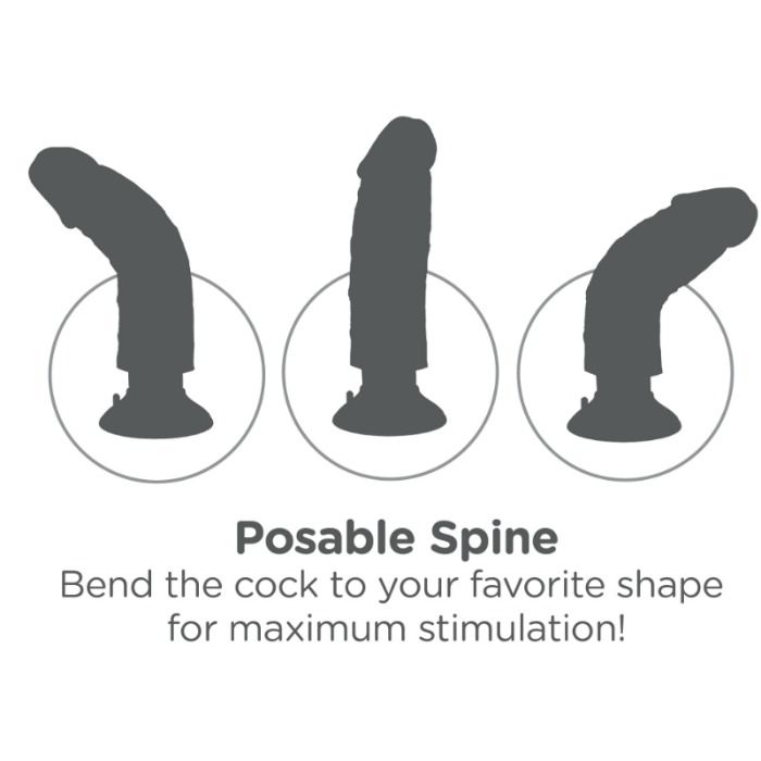 KING COCK - DILDO VIBRANTE COM TESTÍCULOS 20.3 CM NATURAL