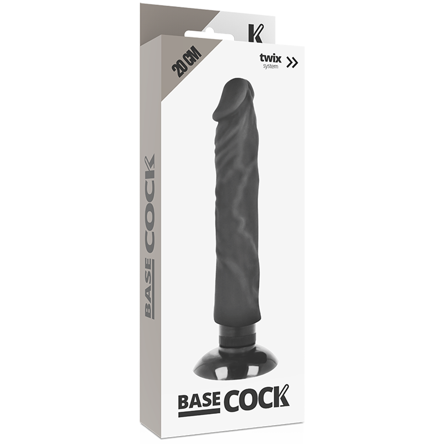 BASECOCK - VIBRADOR REALÍSTICO 2-1 NATURAL 20 CM -O- 4 CM