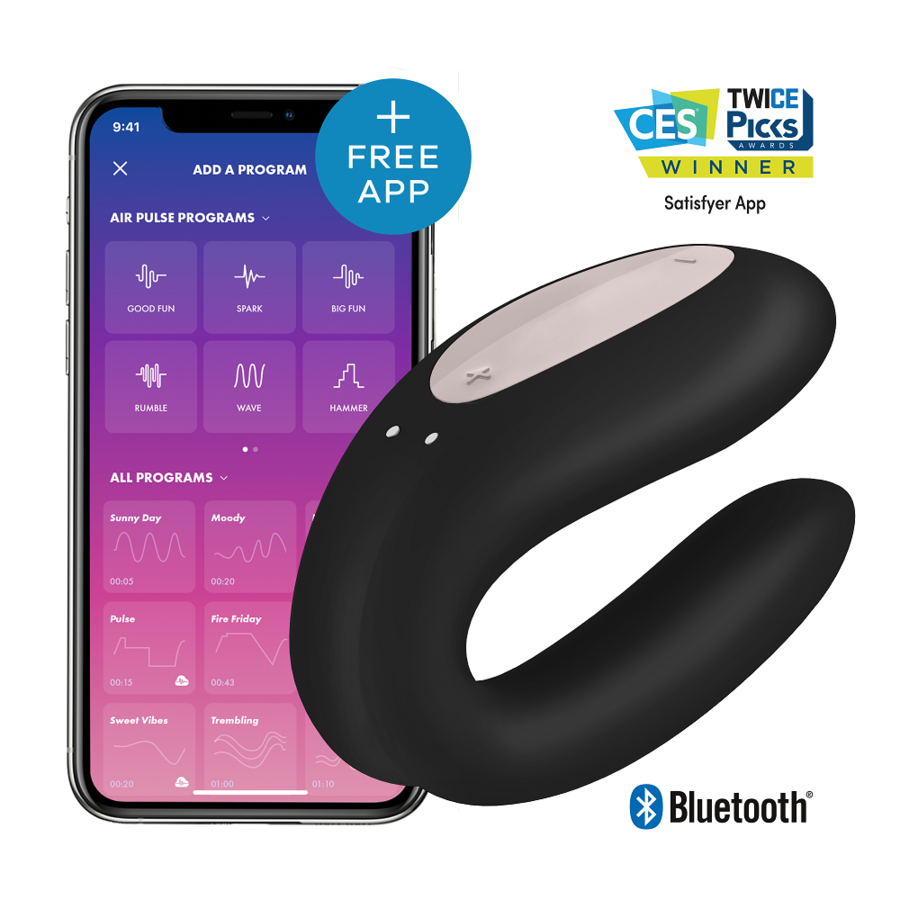 SATISFYER - DOUBLE JOY CON APP PRETO