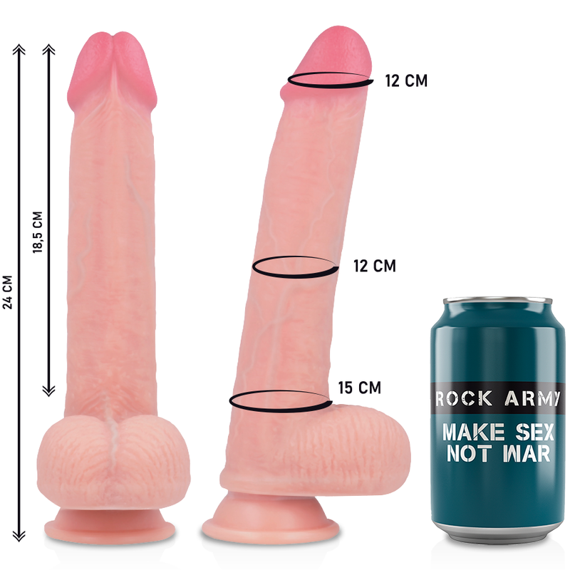 ROCKARMY - ARN S + DILDO SILICONE LÍQUIDO PREMIUM KINGCOBRA 24 CM -O- 4.77 CM