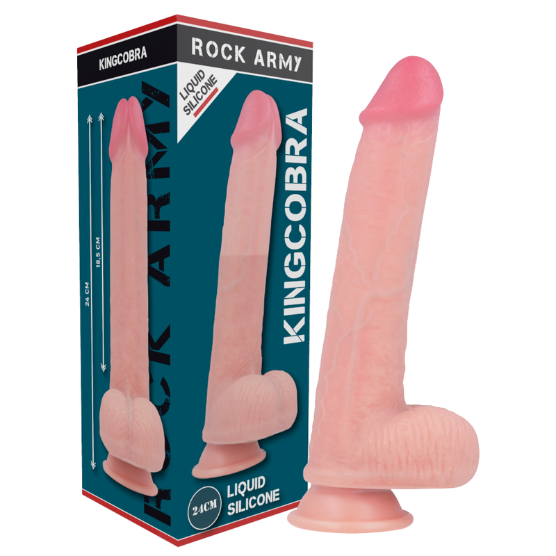 ROCKARMY - ARN S + DILDO SILICONE LÍQUIDO PREMIUM KINGCOBRA 24 CM -O- 4.77 CM