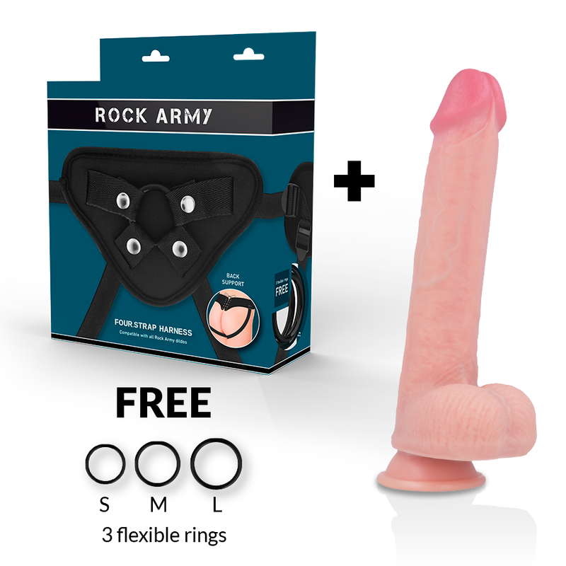 ROCKARMY - ARN S + DILDO SILICONE LÍQUIDO PREMIUM KINGCOBRA 24 CM -O- 4.77 CM