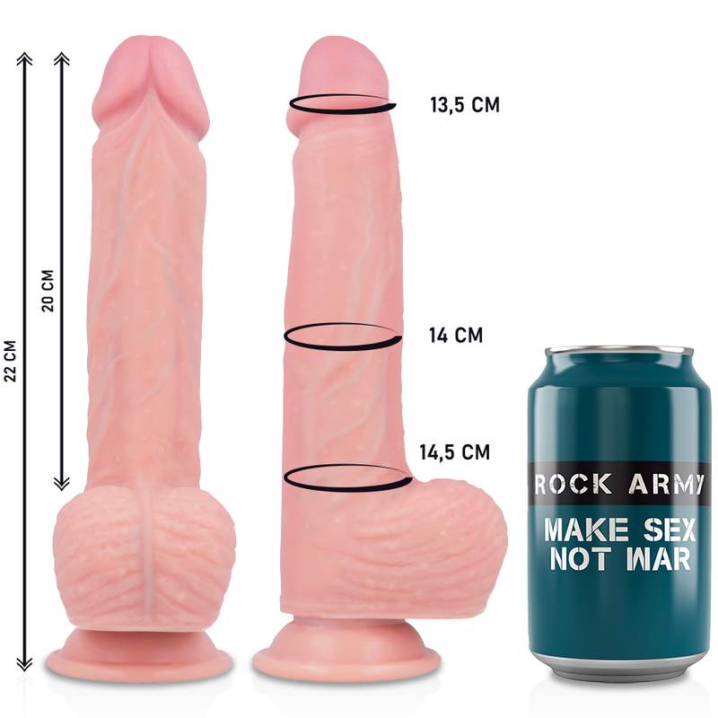 ROCKARMY - ARNÊS + ROTADOR E VIBRADOR HAWK 22 CM -O- 4.6 CM